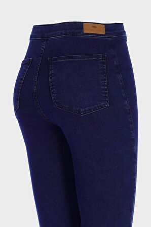 Janie Yüksek Bel Koyu Mavi Cepsiz Jegging Jean Pantolon C 4520-044