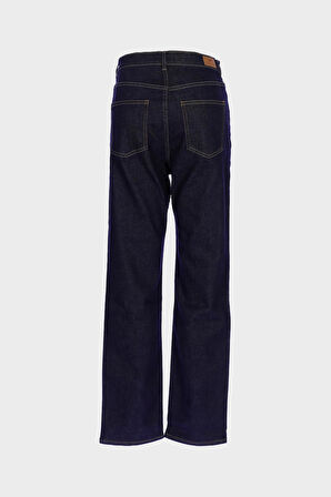 Sydney Koyu Mavi Fermuarlı Yüksek Bel Slim Straight Jean Pantolon C 4529-074