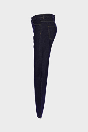 Sydney Koyu Mavi Fermuarlı Yüksek Bel Slim Straight Jean Pantolon C 4529-074