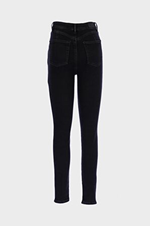 Judy Siyah Yüksek Bel Patı Fermuarlı Jean Pantolon C 4521-224