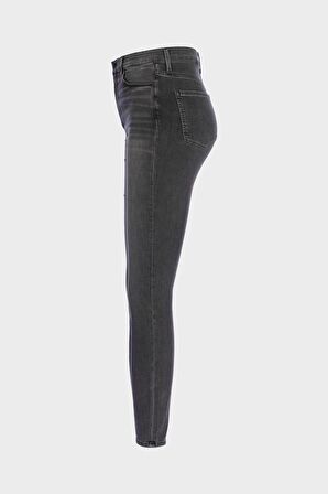Judy Antrasit Yüksek Bel Patı Fermuarlı Skinny Fit Jean Pantolon C 4521-228