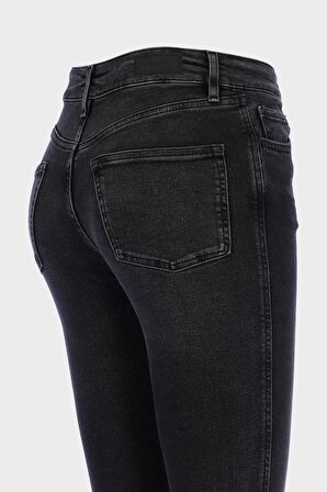 Judy Antrasit Yüksek Bel Patı Fermuarlı Skinny Fit Jean Pantolon C 4521-242