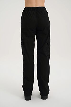 Kadın Siyah Paraşüt Jean Pantolon C 4807-013