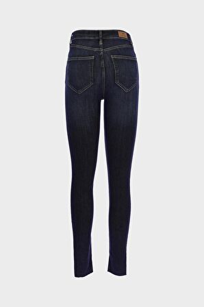 Judy Koyu Mavi Yüksek Bel Fermuarlı Skinny Fit Jean Pantolon C 4521-249
