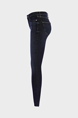Judy Koyu Mavi Yüksek Bel Fermuarlı Skinny Fit Jean Pantolon C 4521-249