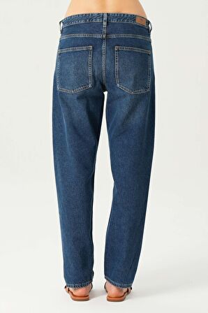 Koyu Mavi Düşük Bel Patı Fermuarlı Slim Fit Jean Pantolon  C 4934-006