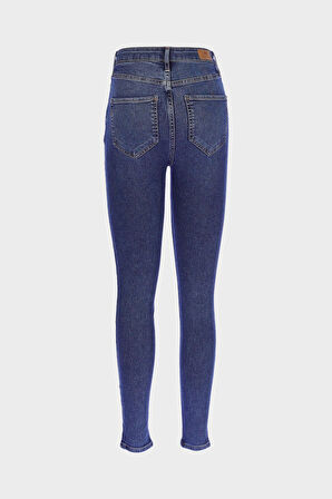 Judy Koyu Mavi Yüksek Bel Patı Fermuarlı Skinny Fit Jean Pantolon C 4521-239