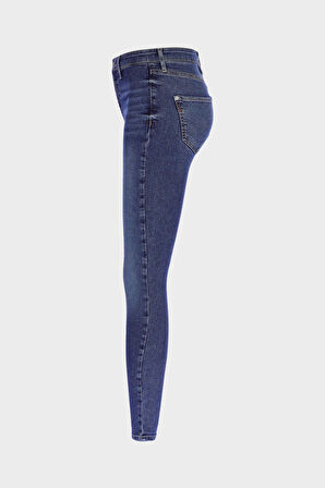 Judy Koyu Mavi Yüksek Bel Patı Fermuarlı Skinny Fit Jean Pantolon C 4521-239