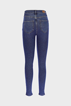 Judy Koyu Mavi Yüksek Bel Patı Fermuarlı Skinny Fit Jean Pantolon C 4521-239