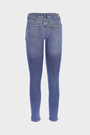 Judy Orta Mavi Yüksek Bel Yıpratma Detaylı Skinny Fit Jean Pantolon C 4521-253
