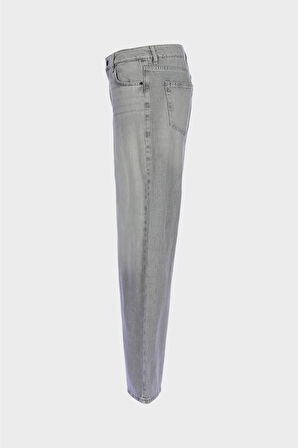 Weslie Gri Normal Bel Wideleg Patı Fermuarlı Jean Pantolon C 4530-209