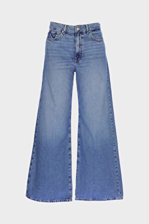 Weslie Açık Mavi Yüksek Bel Patı Fermuarlı Wideleg Jean Pantolon C 4530-212