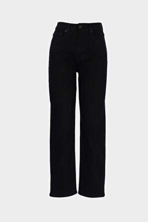 Sydney Siyah Yüksek Bel Patı Fermuarlı Slim Fit Jean Pantolon C 4529-095