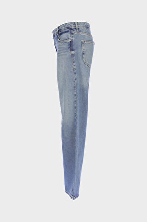 Weslie Açık Mavi Normal Bel Patı Fermuarlı Wideleg Jean Pantolon C 4530-110