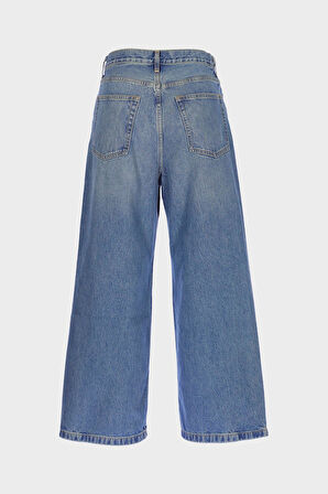Weslie Açık Mavi Yüksek Bel Patı Fermuarlı Wideleg Jean Pantolon C 4530-221