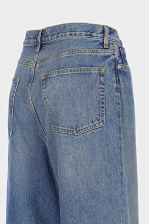Weslie Açık Mavi Yüksek Bel Patı Fermuarlı Wideleg Jean Pantolon C 4530-221
