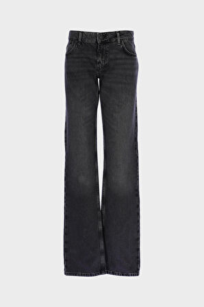 Antrasit Normal Bel Fermuarlı Slim Fit Taşlı Jean Pantolon C 4934-023