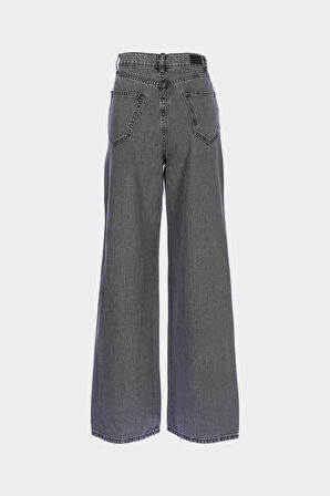 Weslie Antrasit Yüksek Bel Taş Detaylı Wideleg Jean Pantolon C 4530-225