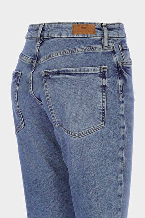 Sydney Yüksek Bel Açık Mavi Patı Fermuarlı Slim Fit Jean Pantolon C 4529-093