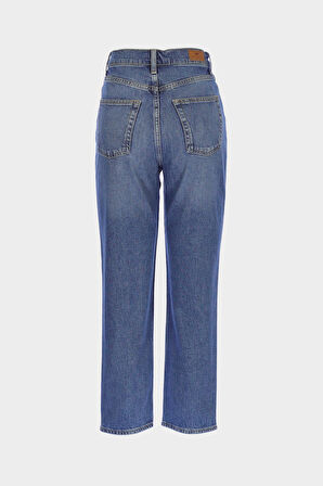 Sydney Yüksek Bel Orta Mavi Patı Fermuarlı Slim Fit Jean Pantolon C 4529-092