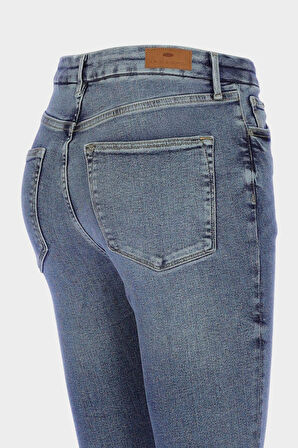 Judy Açık Mavi Yüksek Bel Patı Fermuarlı Skinny Jean Pantolon C 4521-266