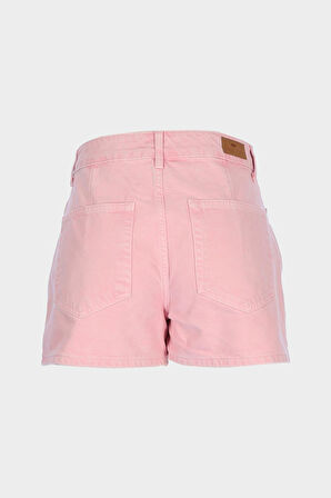 Pembe Yüksek Bel Jean Şort Etek C 4534-110