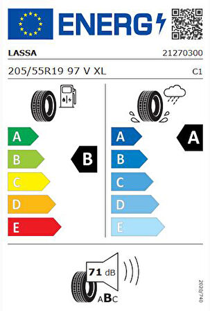 Lassa 205/55 R19 97V XL Competus H/P 3 Oto Yaz Lastiği (Üretim:2025)