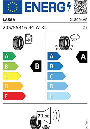 Lassa 205/55R16 94W XL Revola Oto Yaz Lastiği (Üretim: 2025)