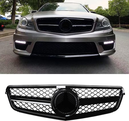Mercedes w204 c63 amg ön panjur ızgara seti pianoblack