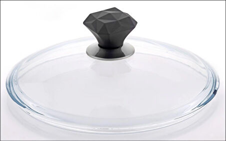 26 CM PAŞABAHÇE PAYREX CAM KAPAK (KRİSTAL KULPLU)