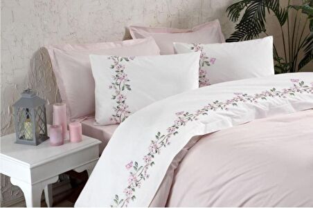 Özdilek Boutique Nakışlı Pamuk Çift Kişilik Nevresim Takımı