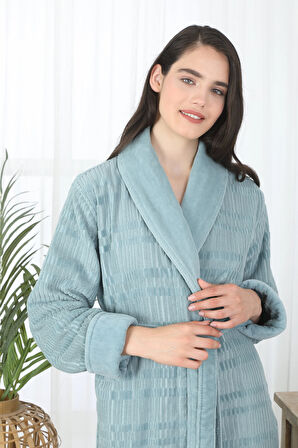 Sadem Organik Spruce Şal Yaka Bornoz