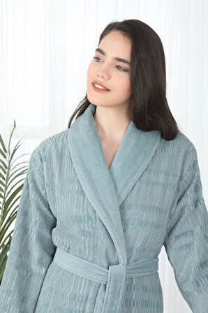 Sadem Organik Spruce Şal Yaka Bornoz