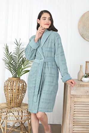 Sadem Organik Spruce Şal Yaka Bornoz