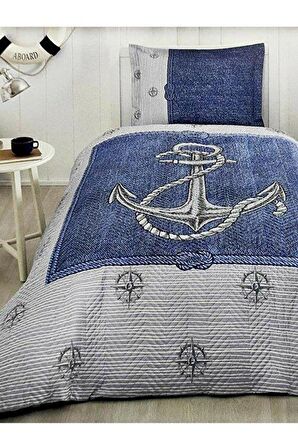 Özdilek Tek Kişilik Kapitone Dört Mevsim Set Anchor Denim