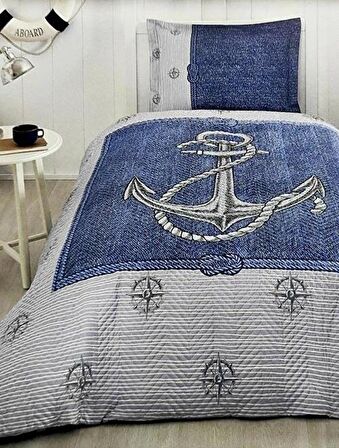Özdilek Tek Kişilik Kapitone Dört Mevsim Set Anchor Denim