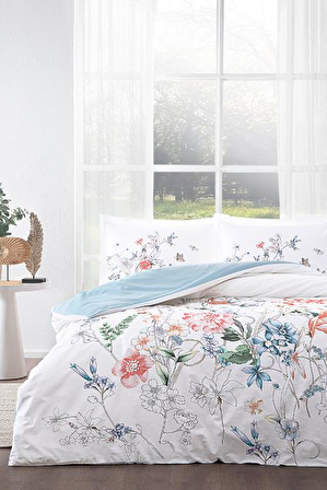 Özdilek Florido Çiçekli Ranforce Çift Kişilik Nevresim Takımı