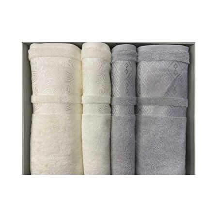 Özdilek Dory Best Set Hamam Takımı Gri - Krem 1147