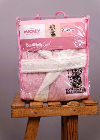 Özdilek Dsny Minnie Happy Çocuk Bornoz Nakışlı 5 - 6 Yaş Pembe