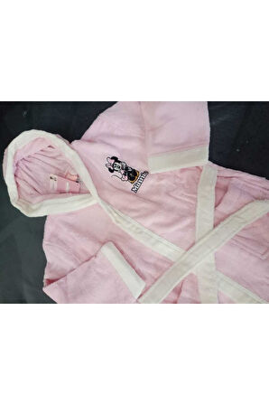 Özdilek MİNNİE HAPPY KAPS 9/10 YAŞ NAK PEMBE ÇOCUK BORNOZ