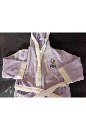 ÖZDİLEK DSNY FROZEN LEAF KAPS 9/10 YAŞ ÇOCUK BORNOZ LİLA