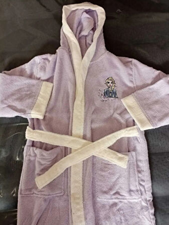 Özdilek Dsny Frozen Leaf Çocuk Bornoz Nakışlı Lila 11-12 Yaş