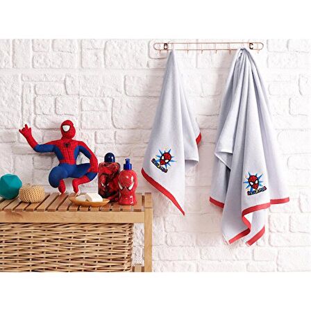 Özdilek Spiderman Grey Disney Lisanslı Kadife 2'li Havlu Set