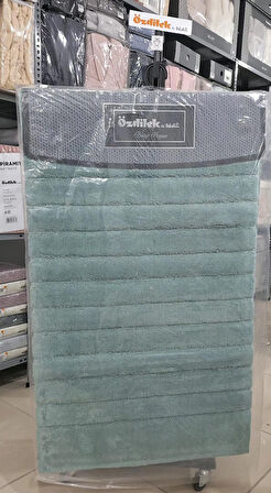 Özdilek 2'li Banyo Paspası - Klozet Takımı Pamuk Stra Mint