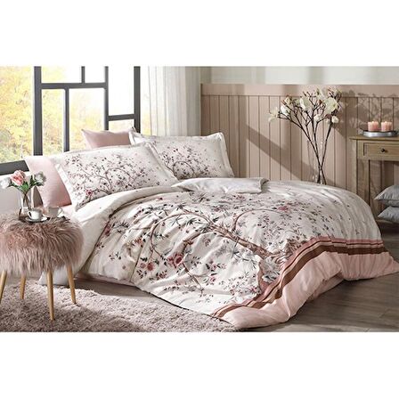 Özdilek Albero In Fiore Çift Kişilik Lastikli Çarşaf Nevresim Takımı 6774