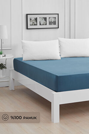 ÖZDİLEK CARSAF FIT.YST.RANFORCE 160*200 İNDİGO COLORİST