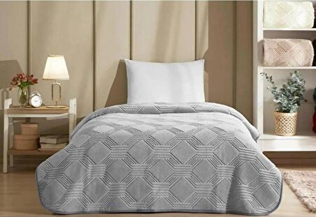 Özdilek Tek Kişilik Trendy Art Deco Battaniye Koyu Gri