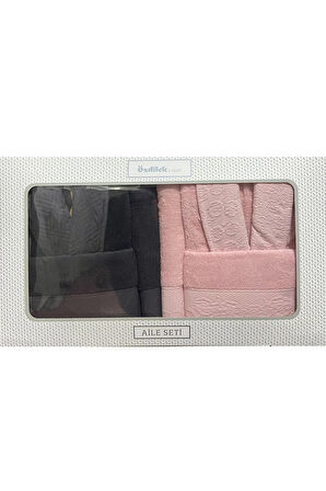Azura Aile Bornoz Seti Antrasit-Pembe