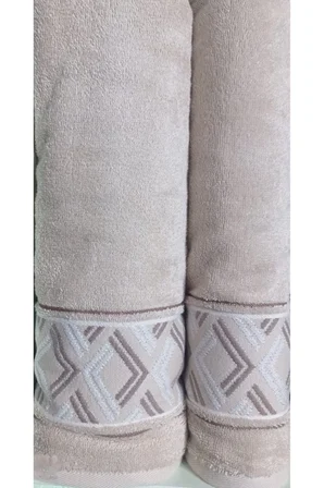 Özdilek Fiore Line Bej Yeşil Bambu Hamam Seti