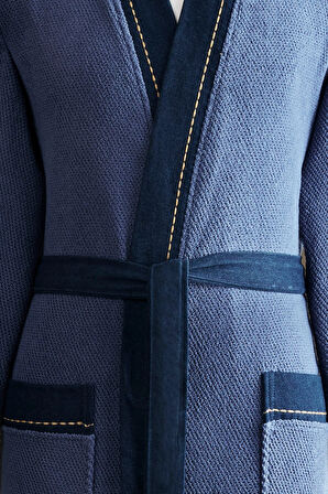 Özdilek Oregon Maskülen Nakışlı Denim Kimono Bornoz